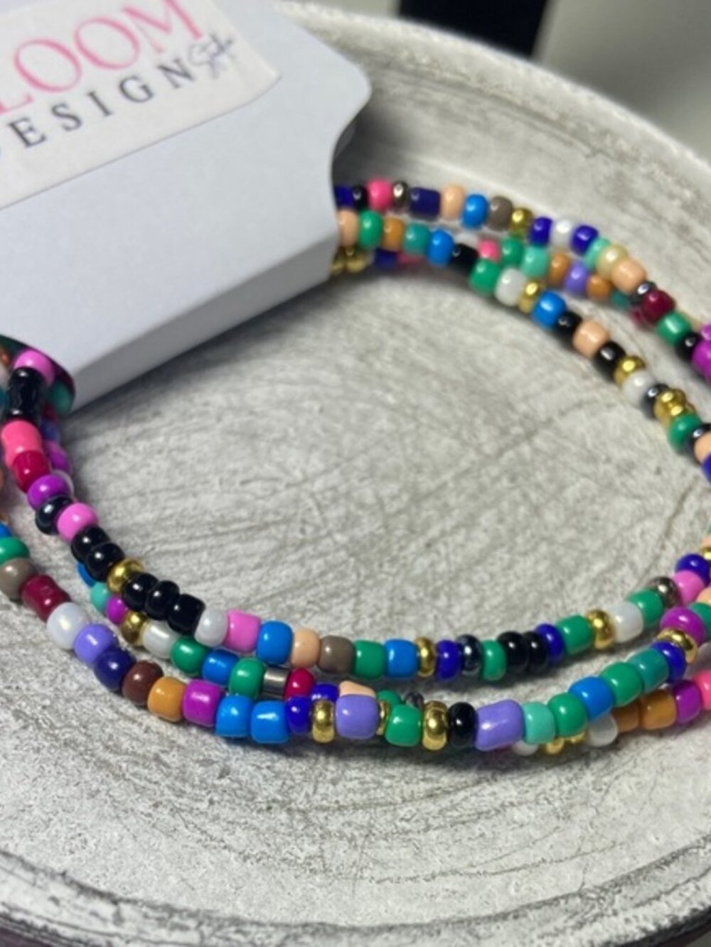 Stretchable Seed Bead Bracelets Multicolor Layered Bracelets 3 pack City Lights